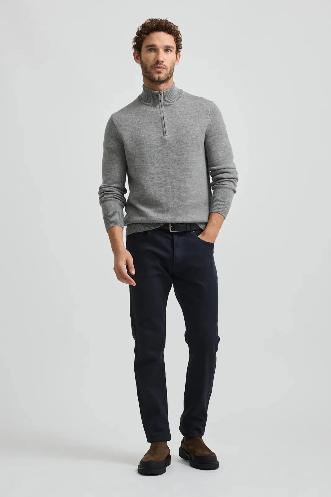 Toorallie Half Zip Jumper Mid Grey