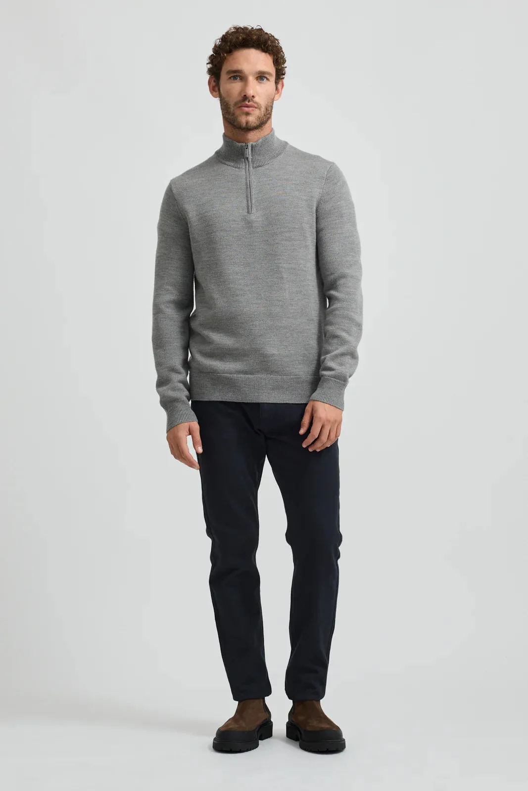 Toorallie Half Zip Jumper Mid Grey