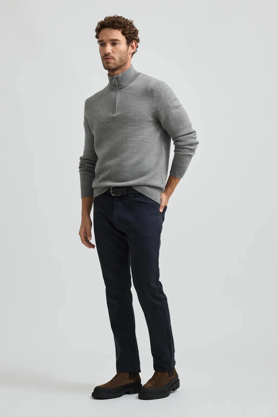 Toorallie Half Zip Jumper Mid Grey