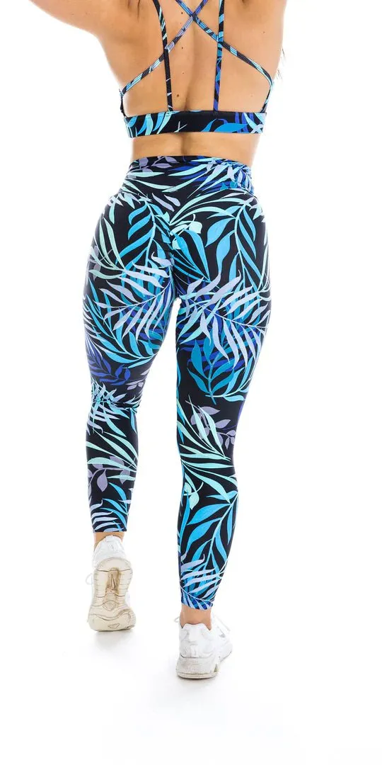 Tropical Palm Eco Scrunch Bum Leggings