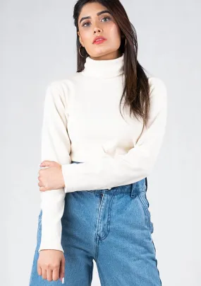 Turtleneck Top - White