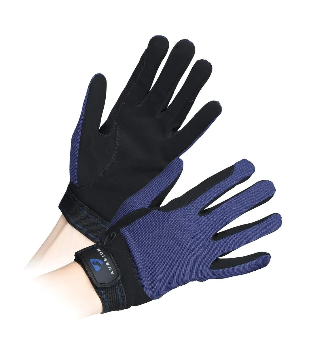 Unisex adult mesh riding gloves navy Aubrion