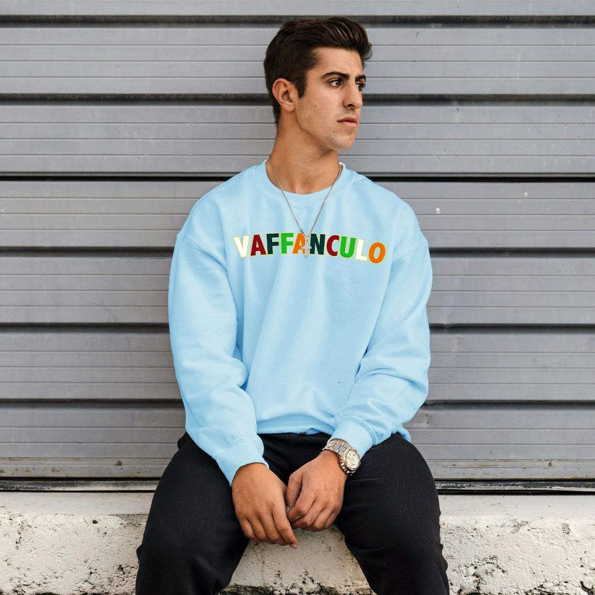 Vaffanculo Sky Blue Crewneck