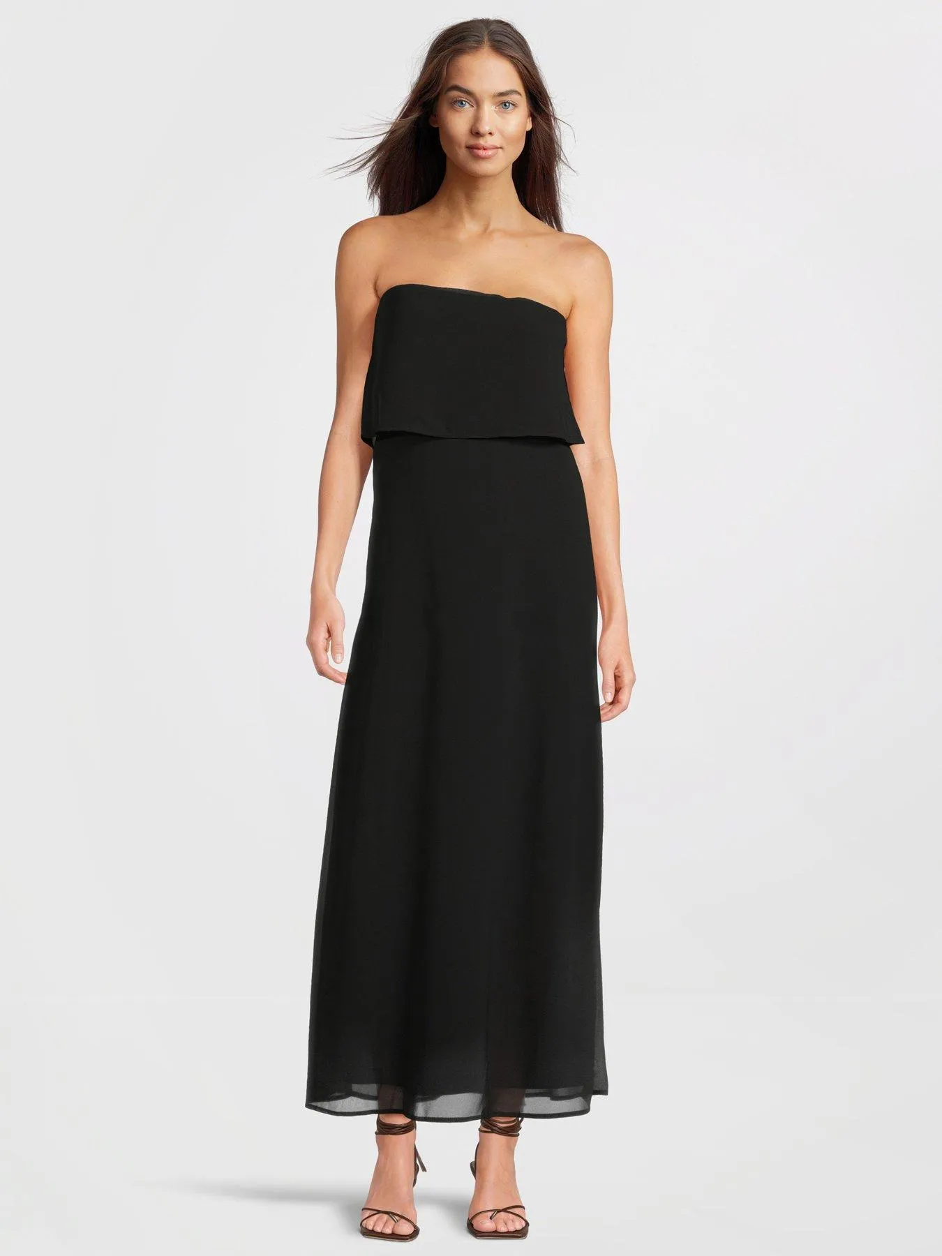 Vila Bandeau Frill Dress - Black