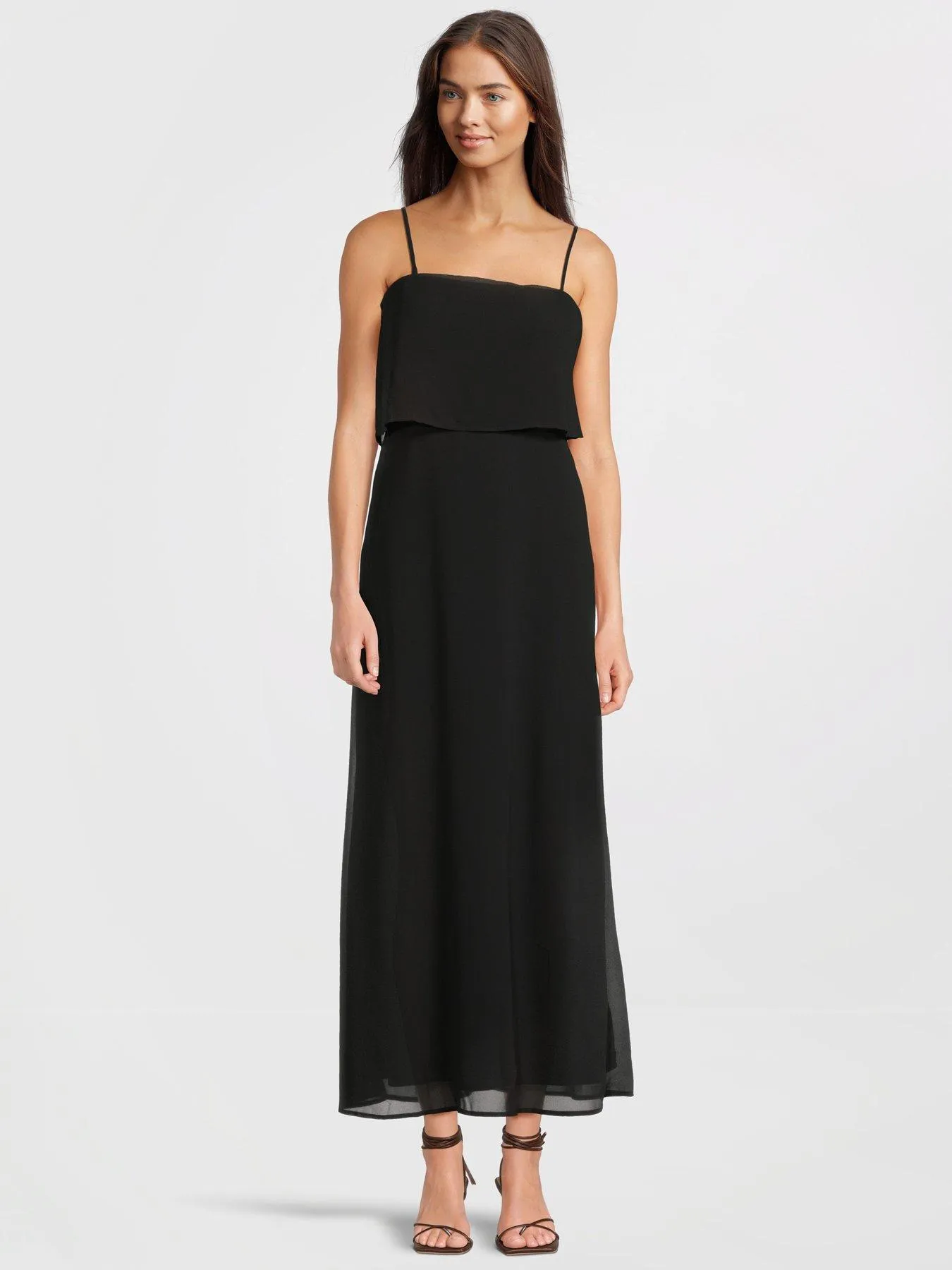 Vila Bandeau Frill Dress - Black