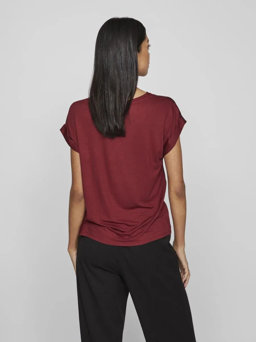 Vila Ellette Satin Top Cabernet