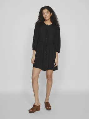 Vila Pricil Linen Blend Dress Black