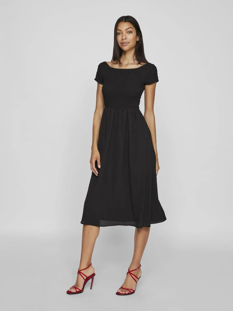 Vila Rita Smock Dress Black