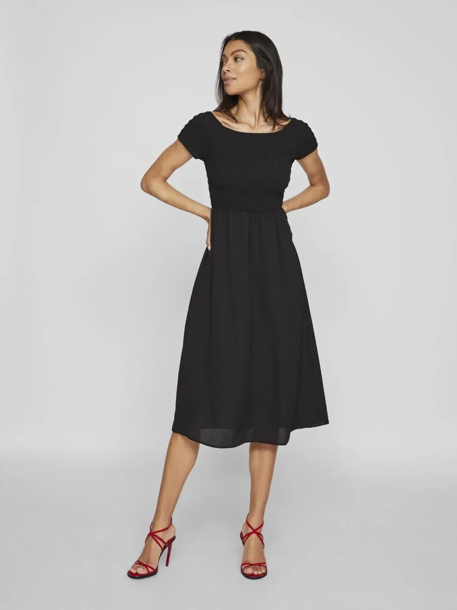 Vila Rita Smock Dress Black