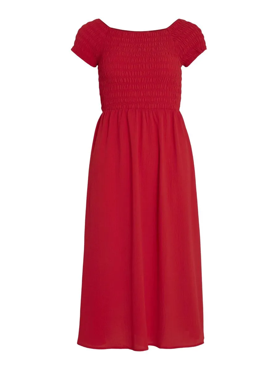 Vila Rita Smock Dress Mars Red