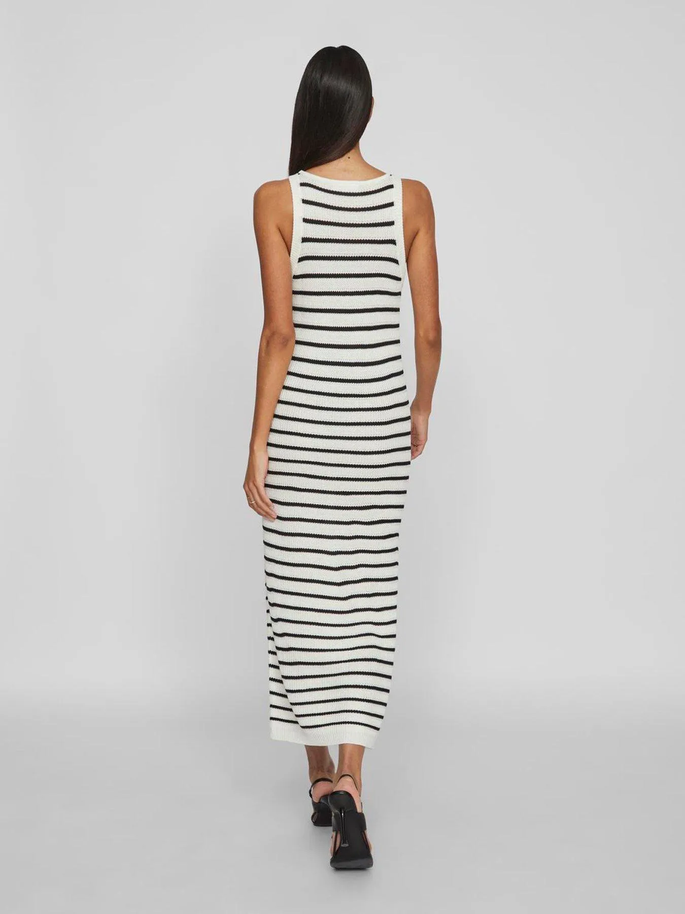 Vila Stripe Bodycon Maxi Dress - Cream