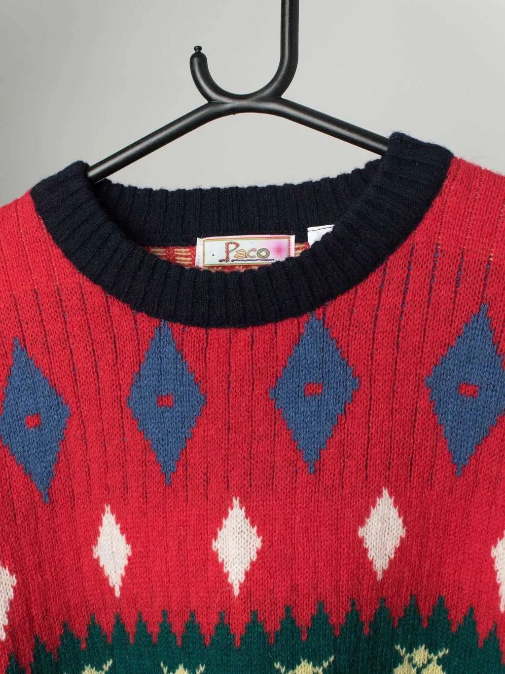 Vintage Paco bright mens wool jumper – XL