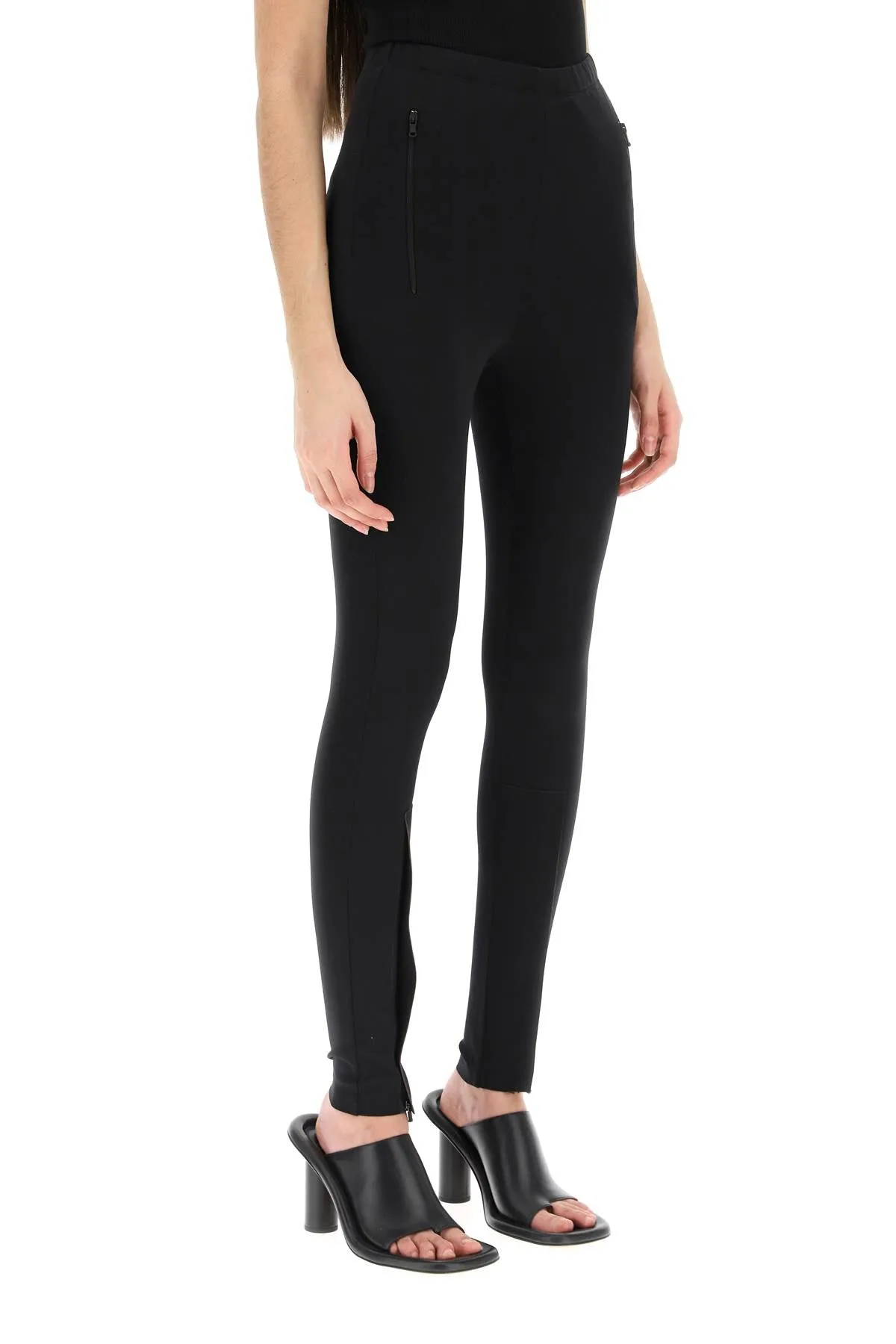 Wardrobe.nyc leggins with zip cuffs W2014R05 BLACK