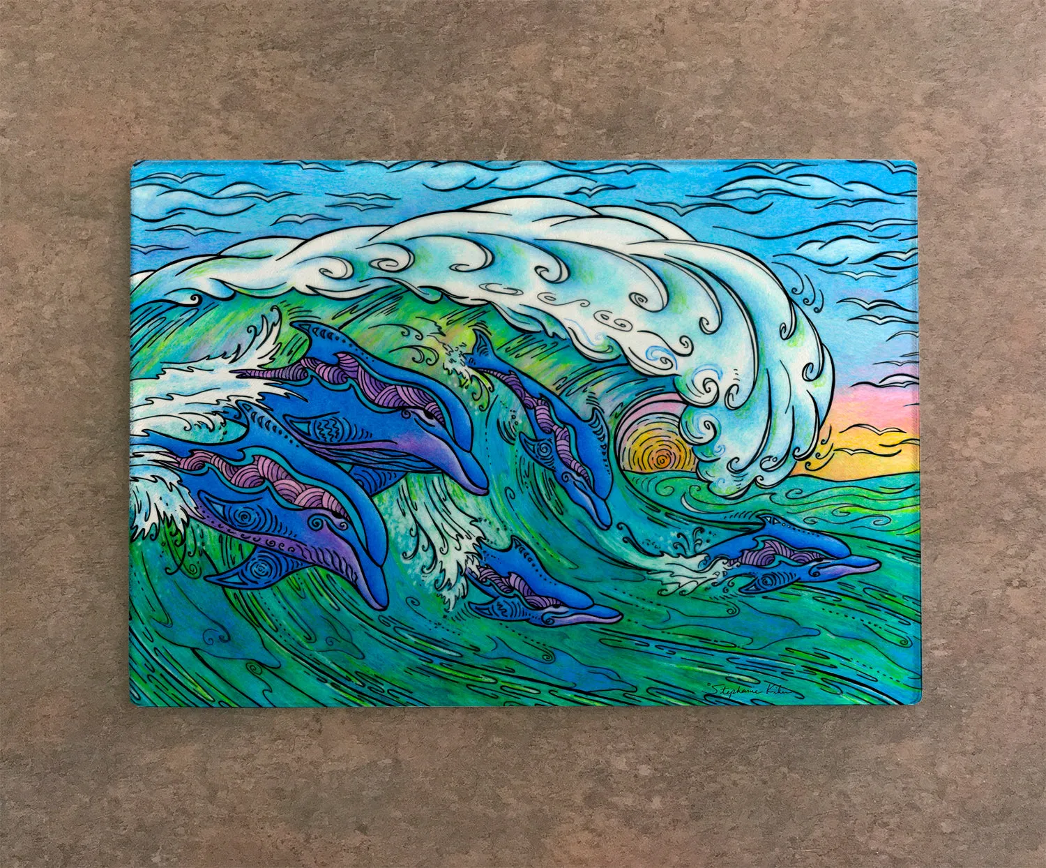 Wave Riding Cutting Board