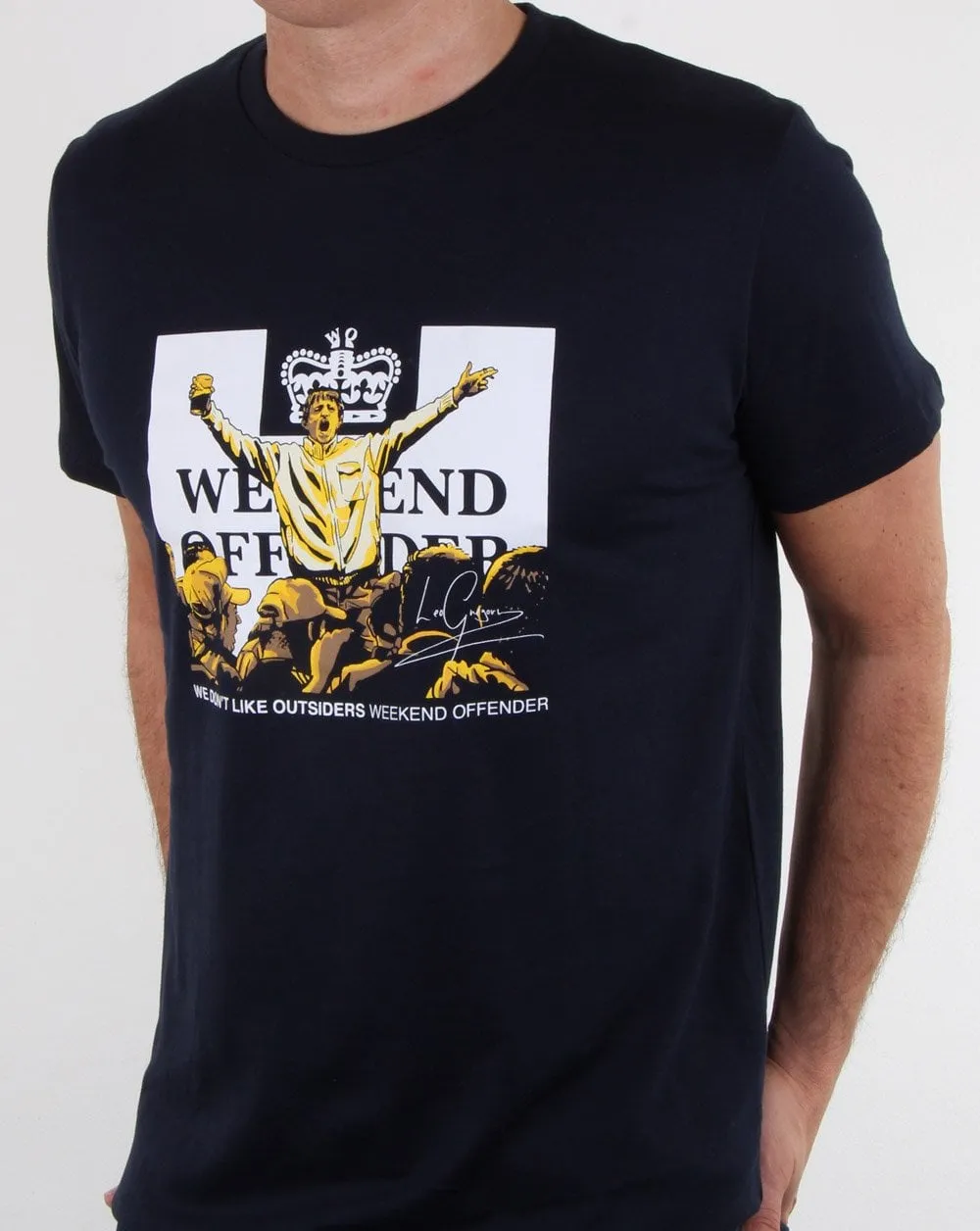 Weekend Offender Leo Gregory T Shirt Navy