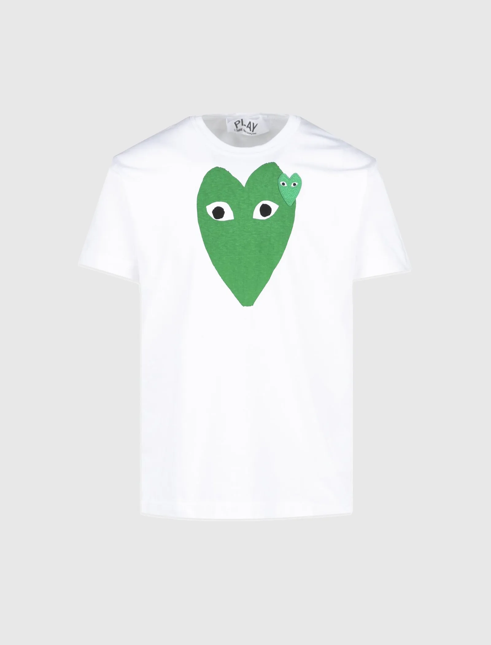 WHITE GREEN HEART SS TEE