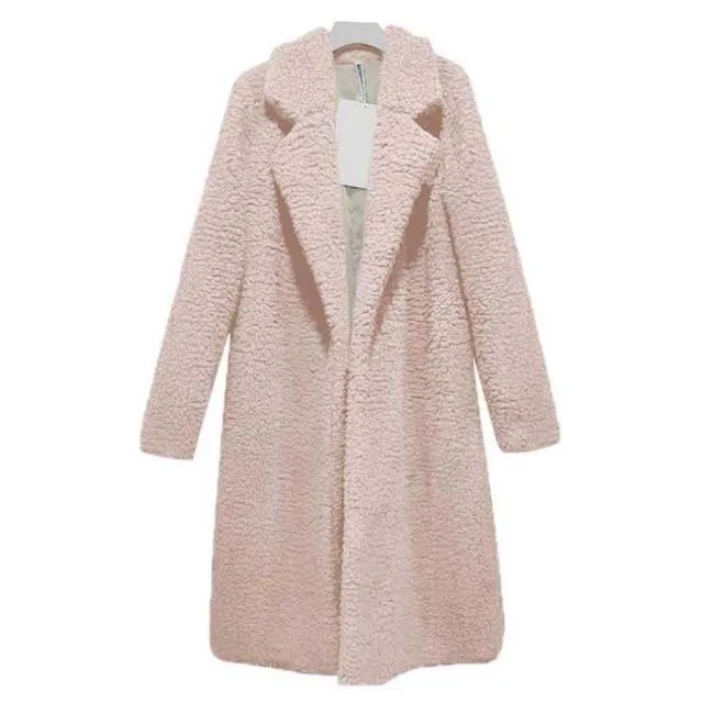 Winter Faux Fur Teddy Outwear Plush Overcoat For Women in Many Colors