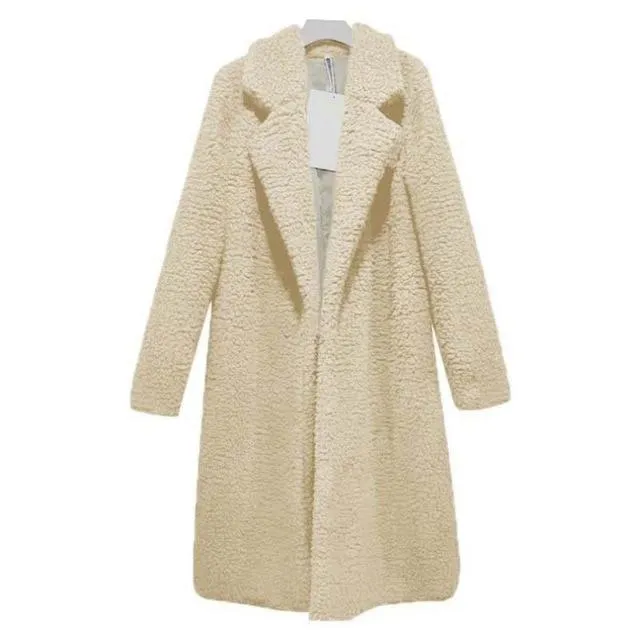 Winter Faux Fur Teddy Outwear Plush Overcoat For Women in Many Colors