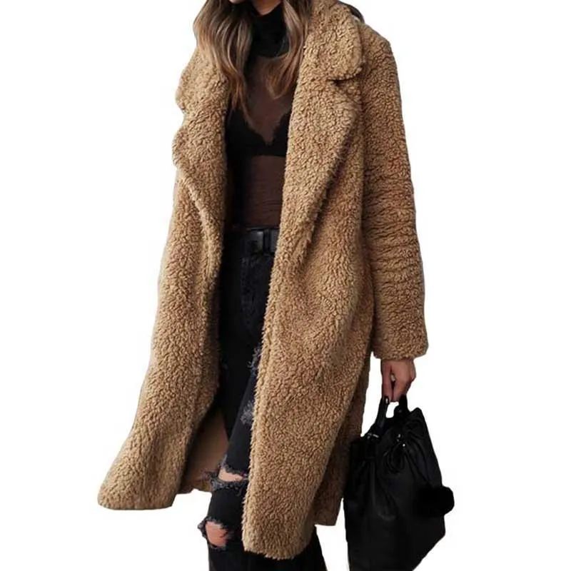 Winter Faux Fur Teddy Outwear Plush Overcoat For Women in Many Colors