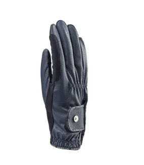 Womens/ladies stadium riding gloves navy Aubrion