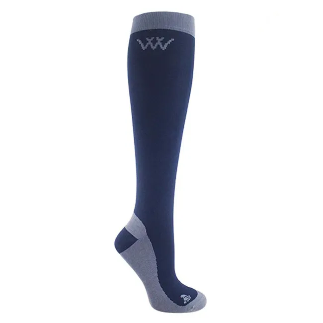 Woof Wear Competition Riding Socks - 2 Pairs - Navy/Gray