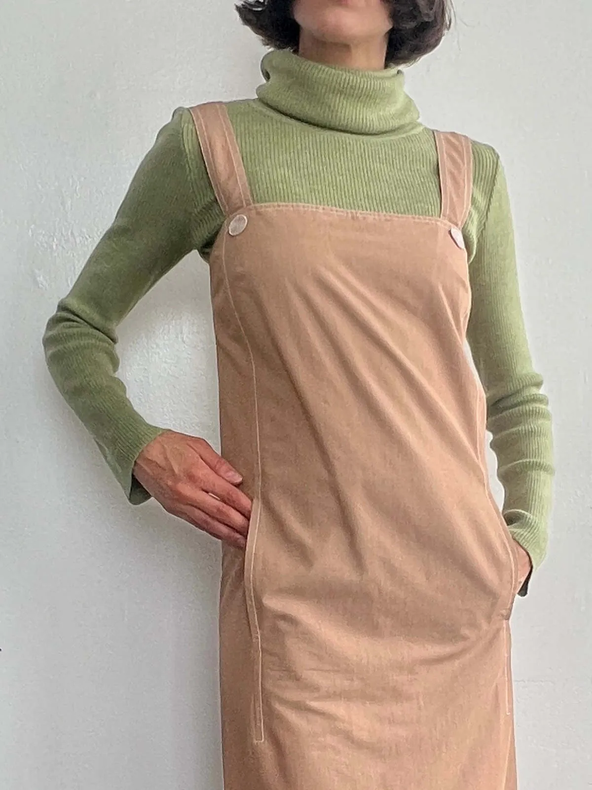 Wool Ribbed Cowlneck - Kiwi