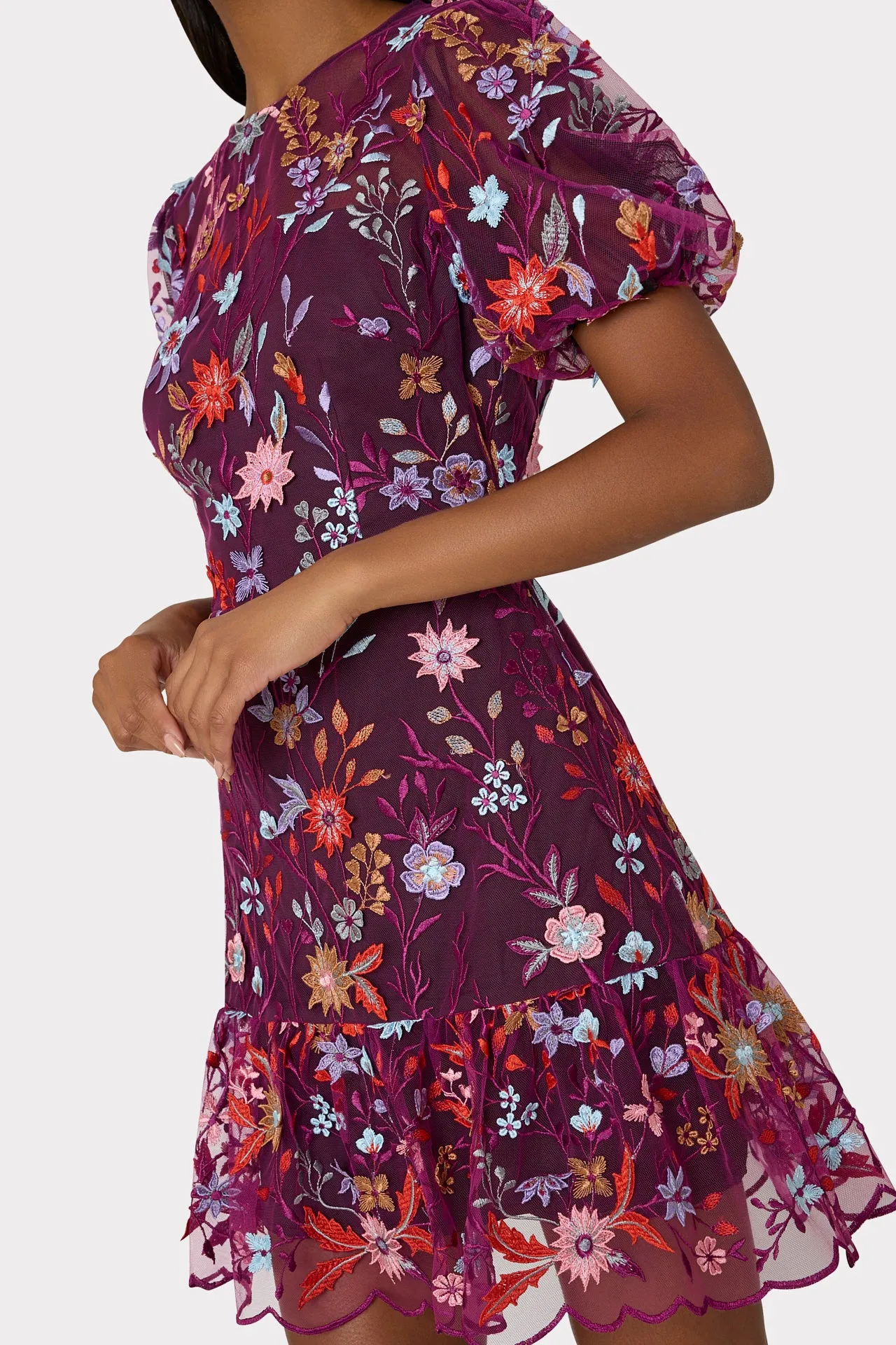 Yasmin Tropical Garden Embroidered Dress